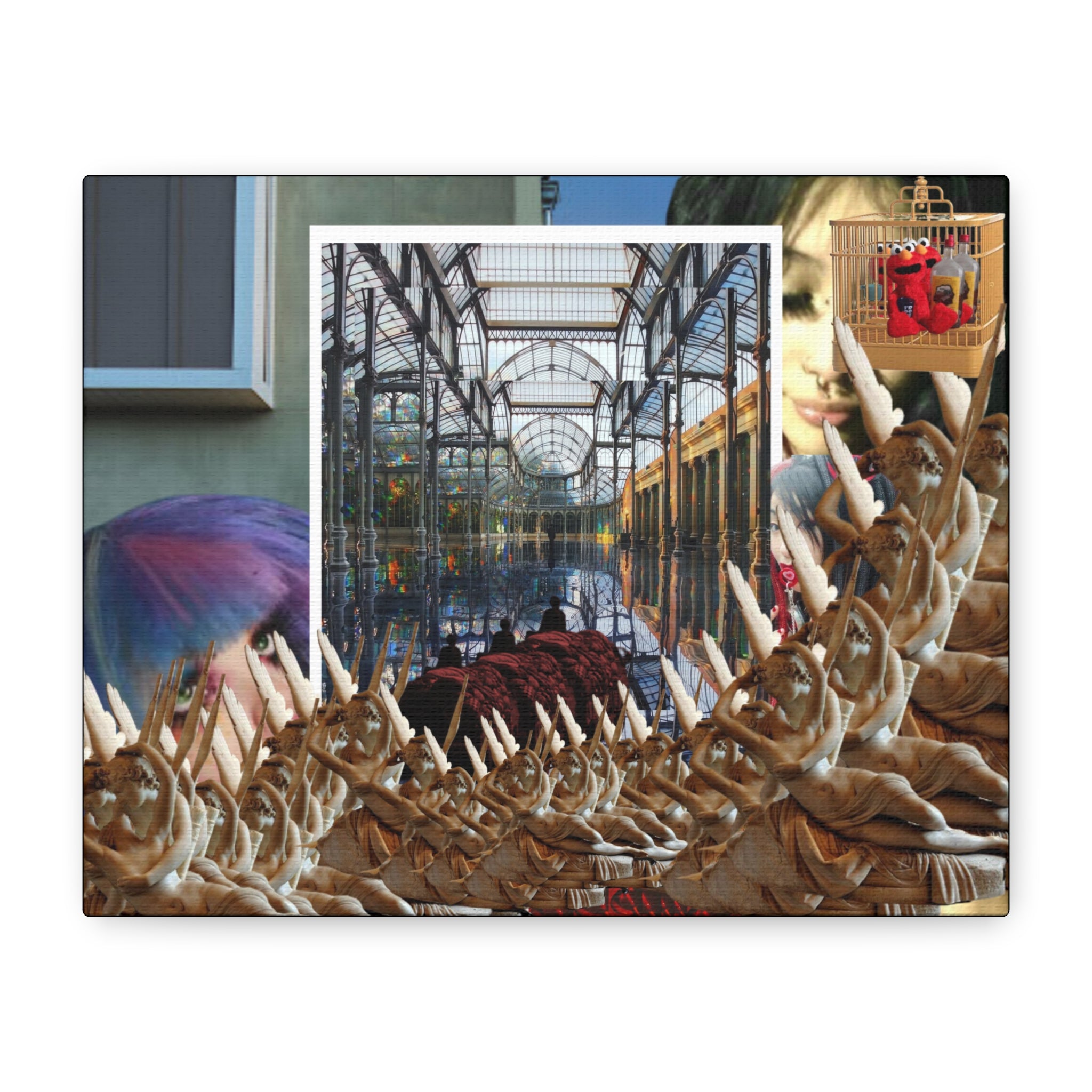 Obra en lienzo — Paraíso en el Infonavit