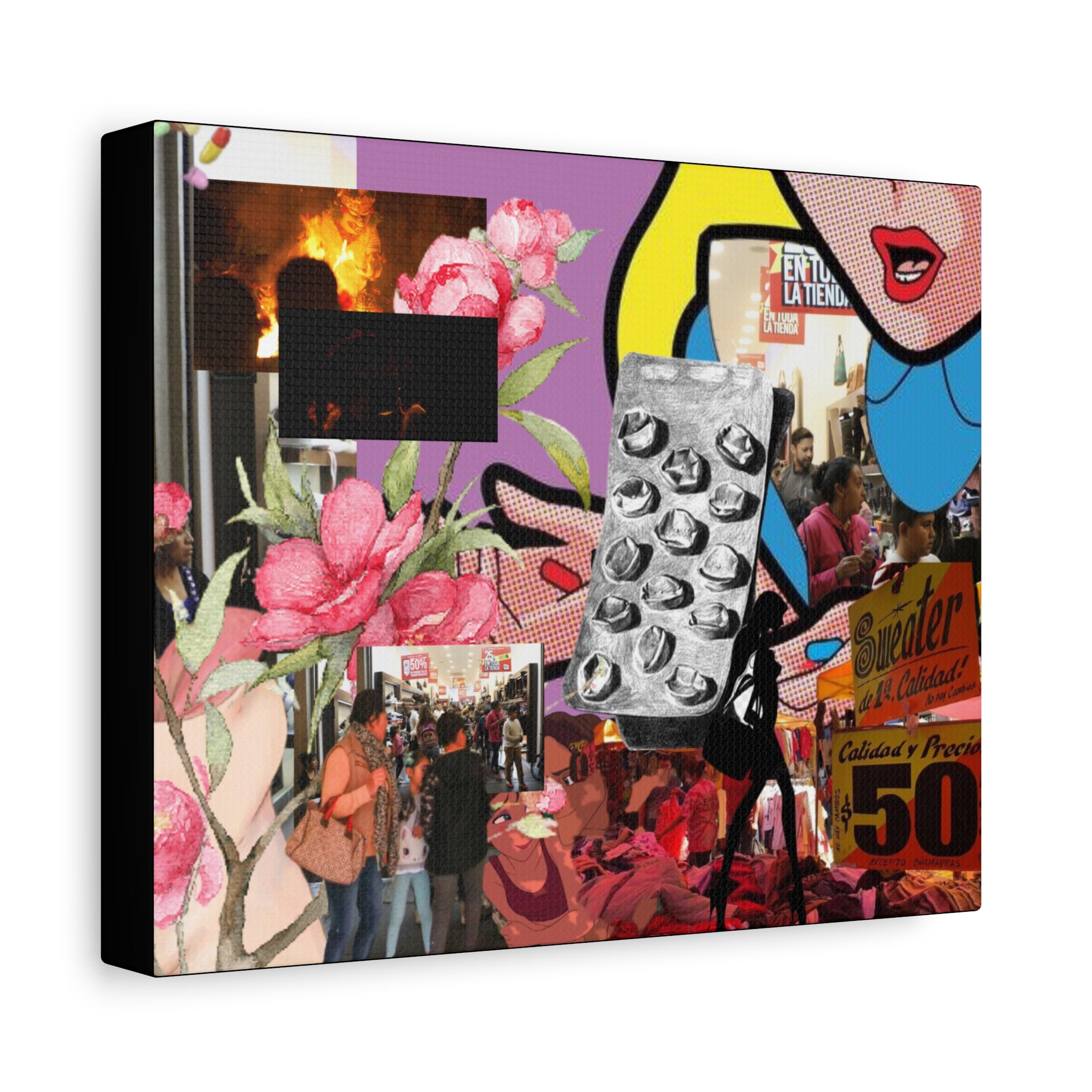 Obra en lienzo — Alicia en Pastillas